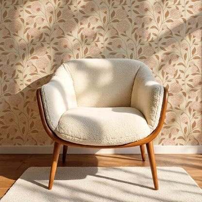 Kaylani Floral Vines Butter Blush Wallpaper