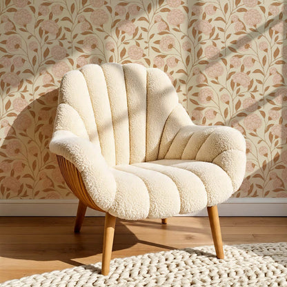 Kaylani Floral Vines Butter Blush Wallpaper
