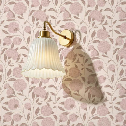 Kaylani Floral Vines Mauve Wallpaper
