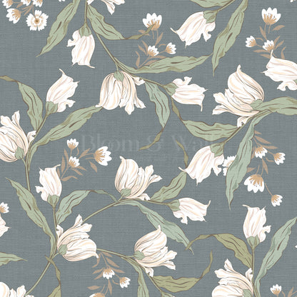 Kehlani Dancing Tulips Slate Wallpaper