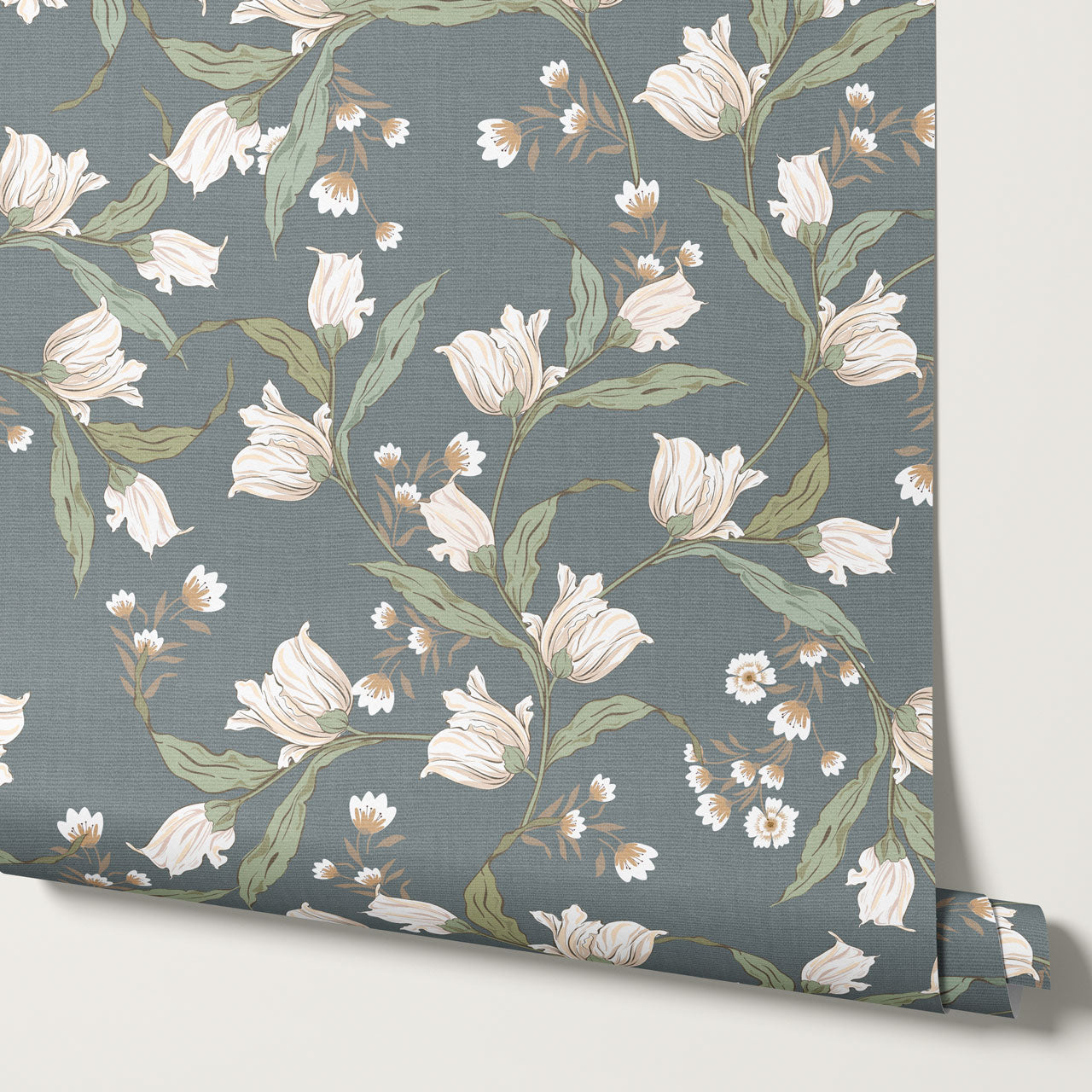 Kehlani Dancing Tulips Slate Wallpaper