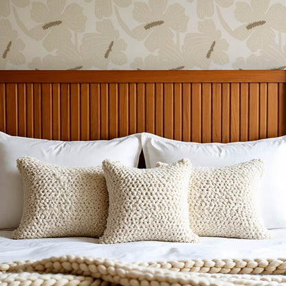 Kennedy Hibiscus Neutral Wallpaper