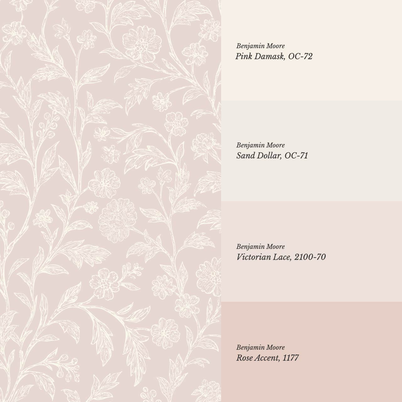 Kiki Trailing Floral Blush Ivory Wallpaper