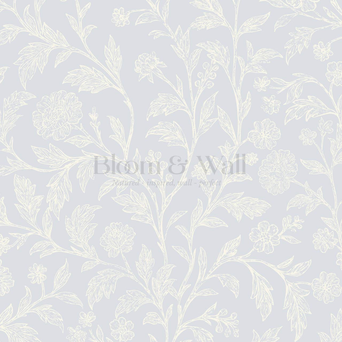 Kiki Trailing Floral Sky Cream Wallpaper