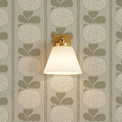 Kimberly Folka Bloom Stripes Olive Wallpaper
