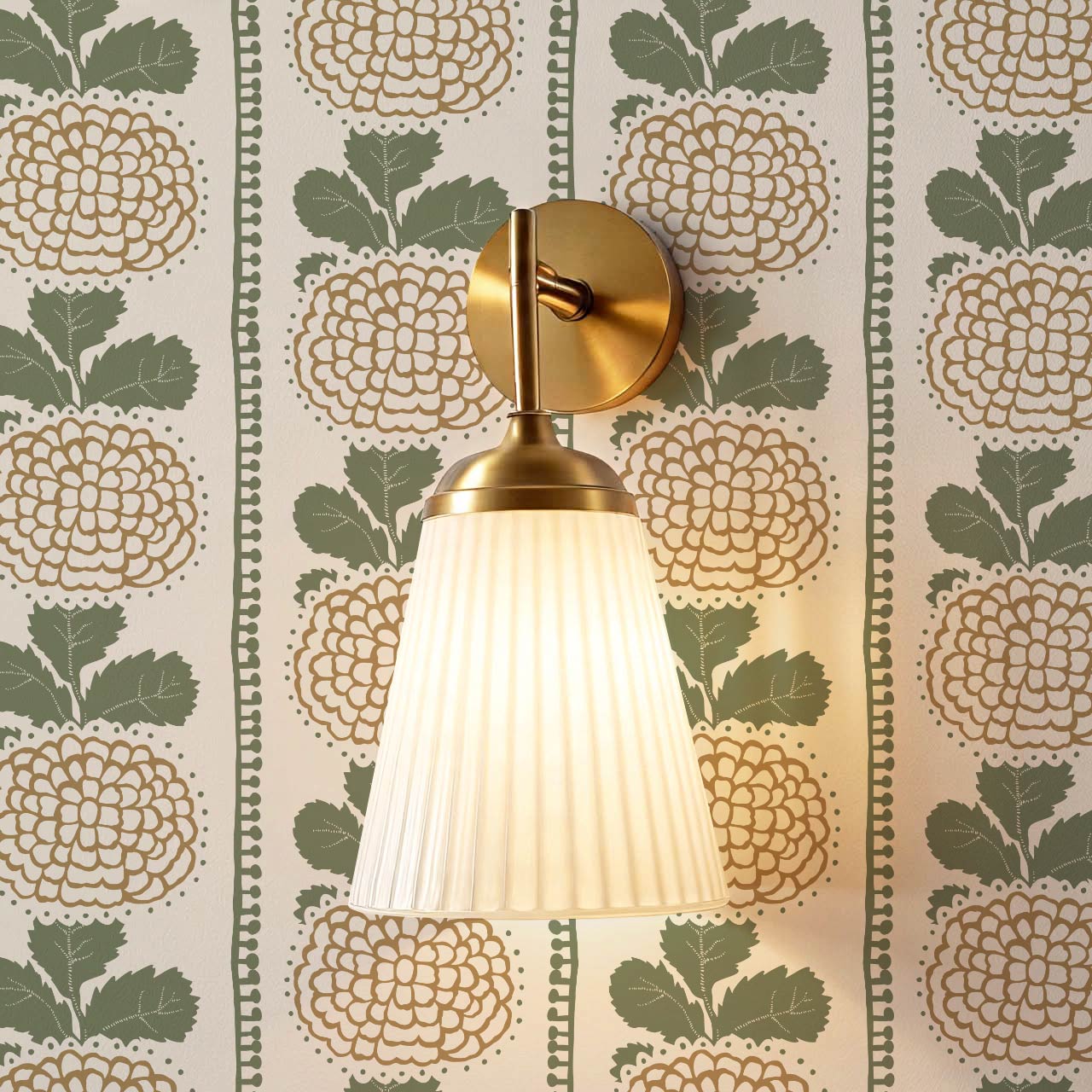 Kimberly Folka Bloom Stripes Tawny Forest Wallpaper