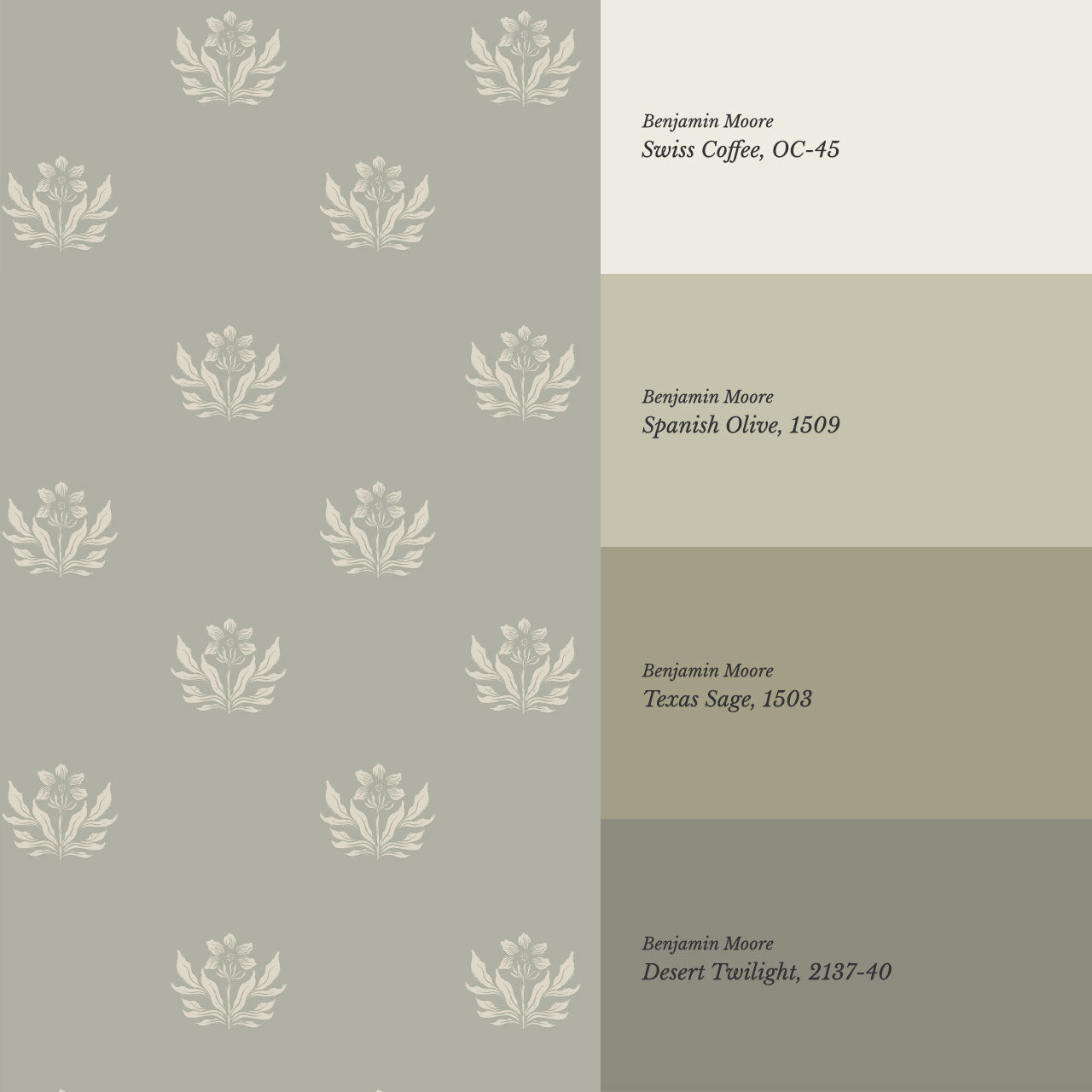 Kinsley Pressed in Petals Dry Sage Wallpaper