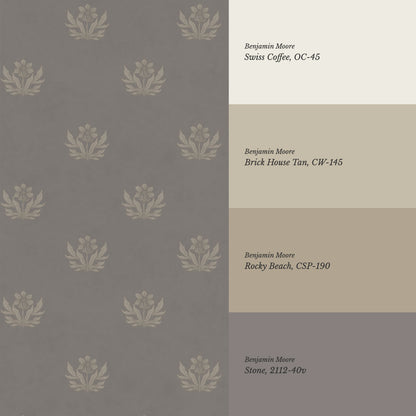 Kinsley Pressed in Petals Wet Stone Wallpaper
