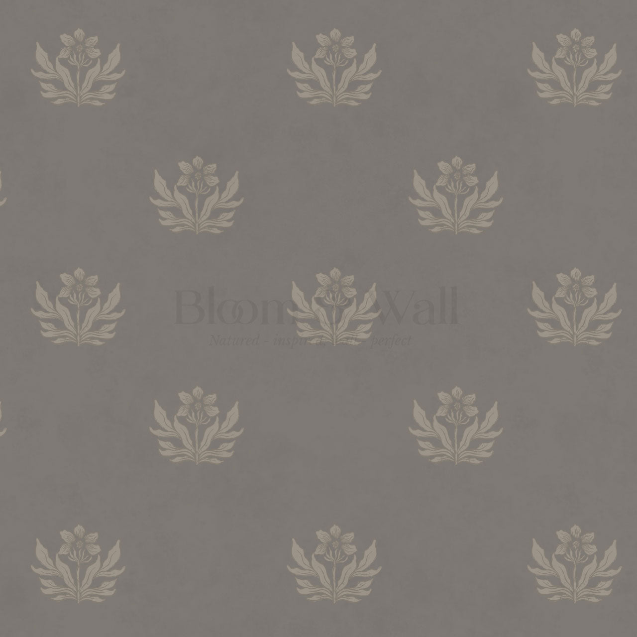 Kinsley Pressed in Petals Wet Stone Wallpaper