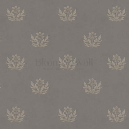 Kinsley Pressed in Petals Wet Stone Wallpaper