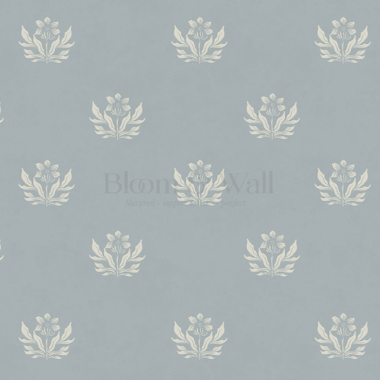 Kinsley Pressed in Petals French Blue Wallpaper