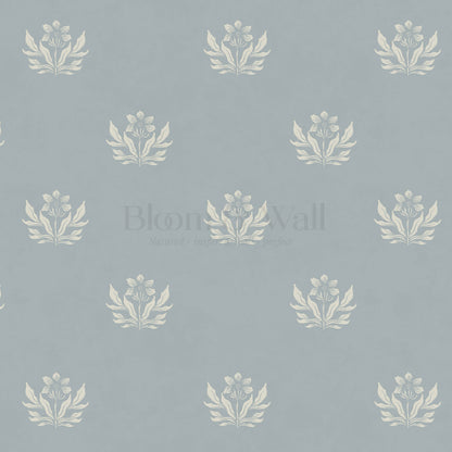 Kinsley Pressed in Petals French Blue Wallpaper