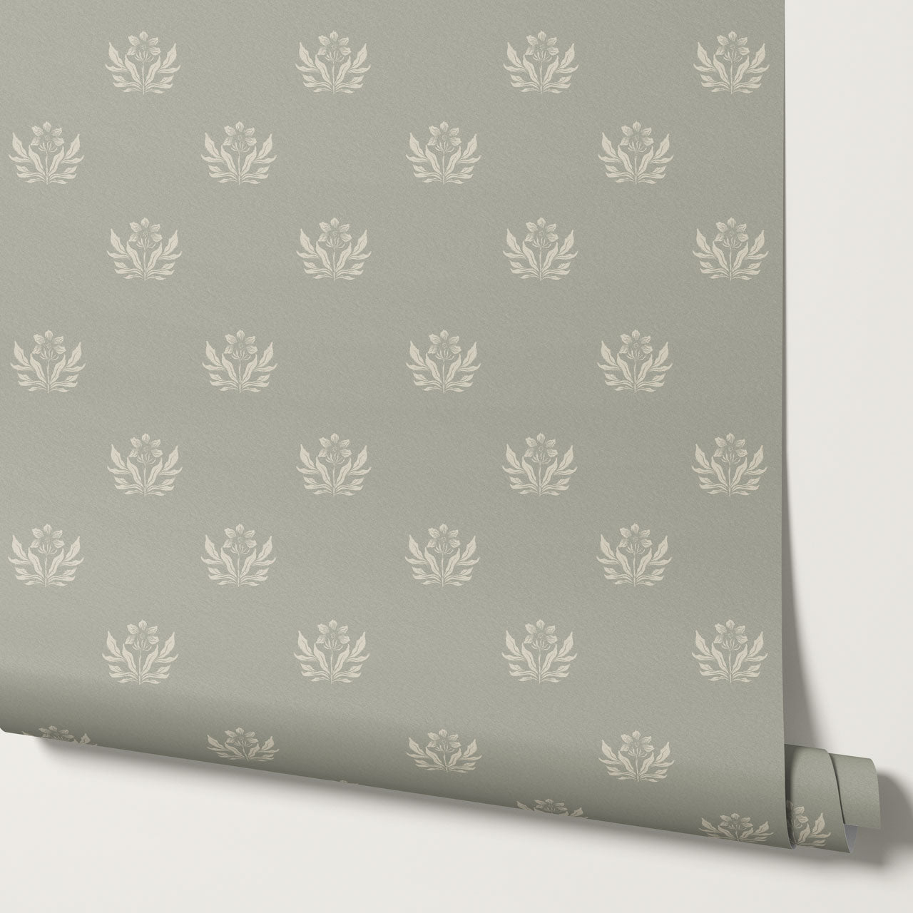 Kinsley Pressed in Petals Dry Sage Wallpaper