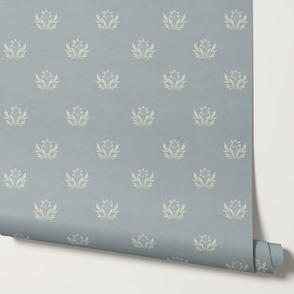 Kinsley Pressed in Petals French Blue Wallpaper