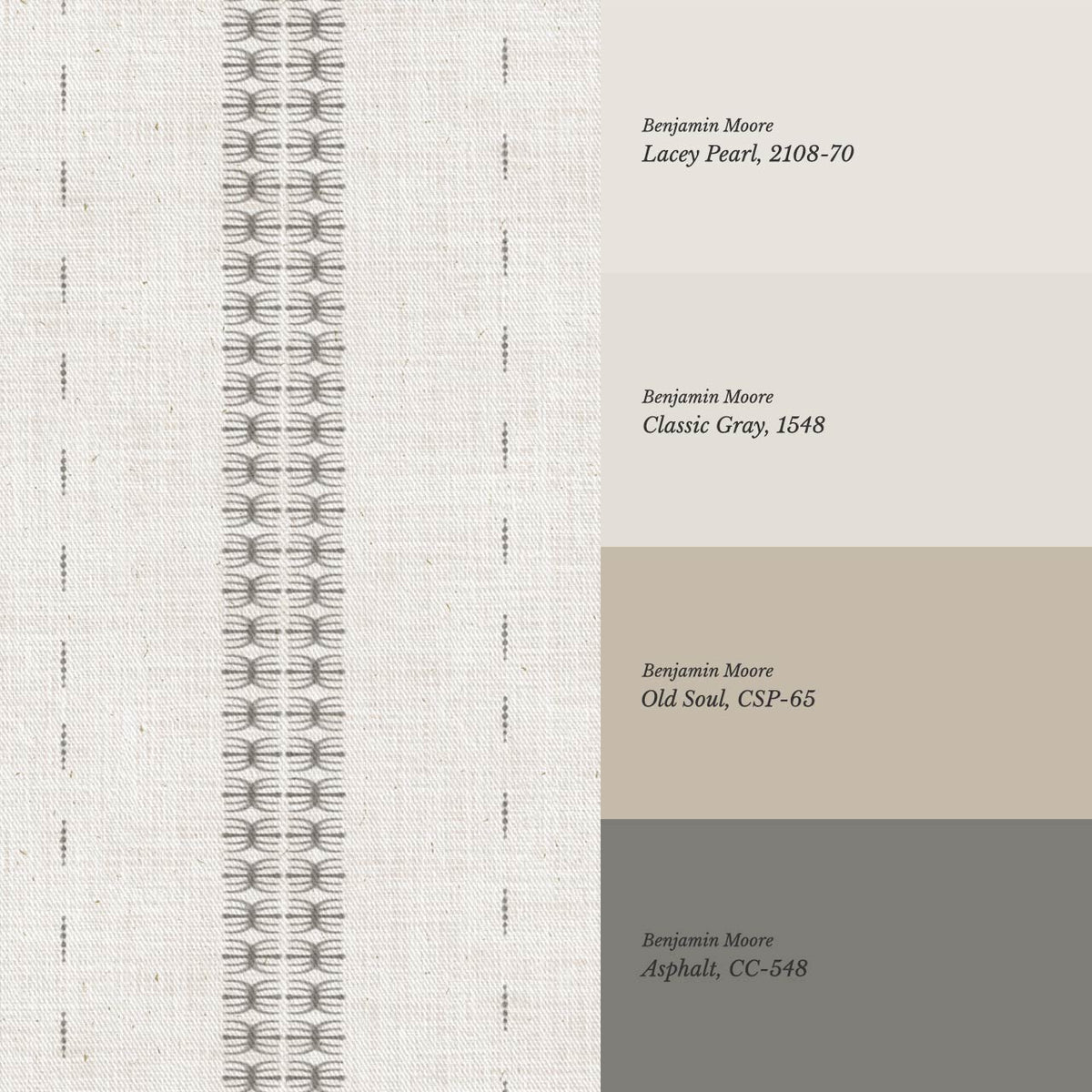 Kitianna Loom Stripe Charcoal Bone Wallpaper