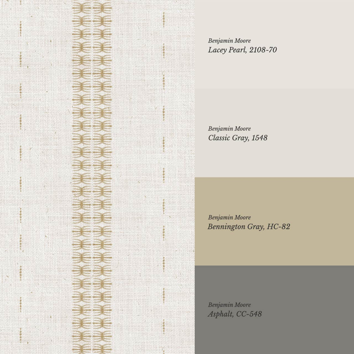 Kitianna Loom Stripe Honey Bone Wallpaper