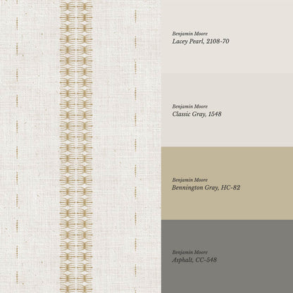 Kitianna Loom Stripe Honey Bone Wallpaper