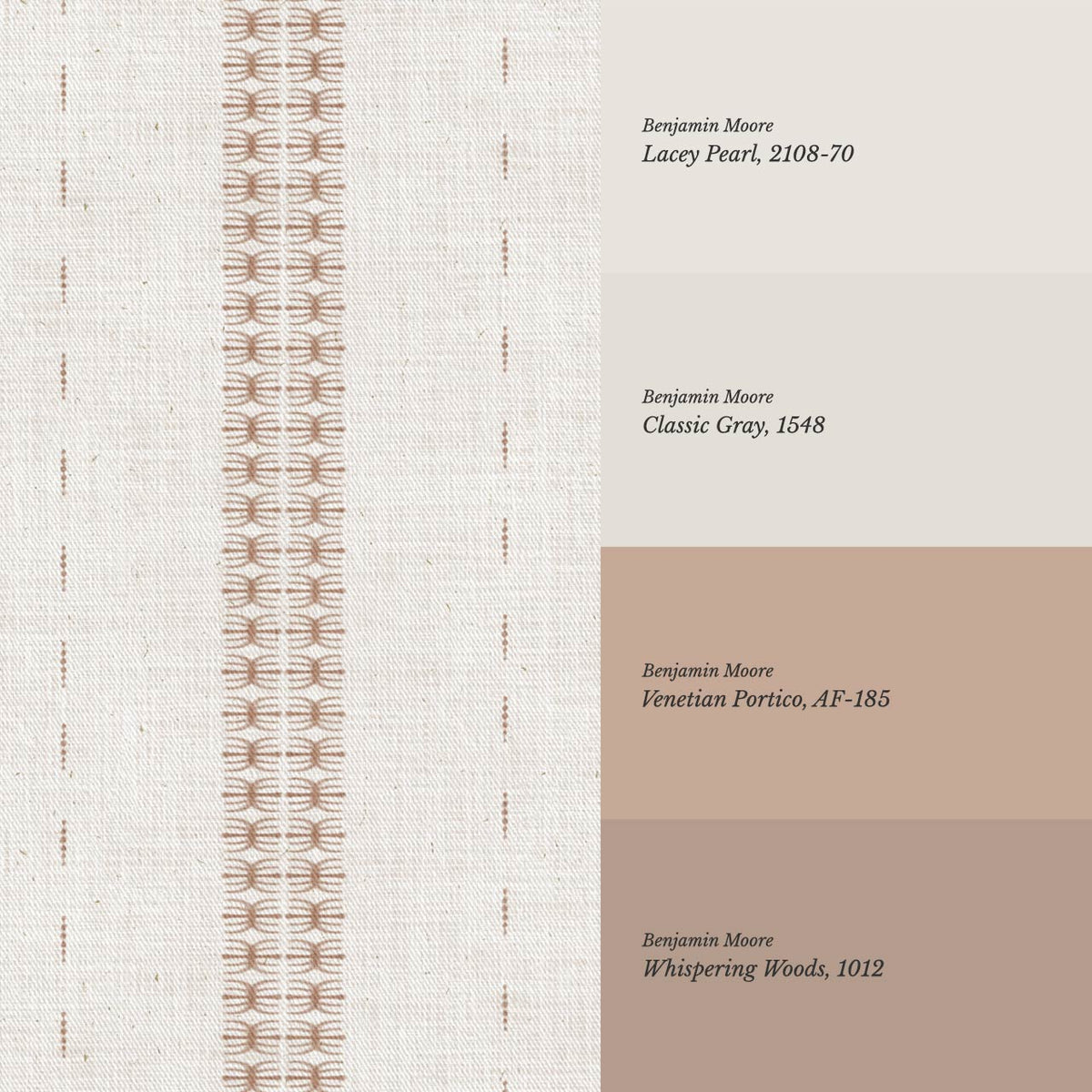 Kitianna Loom Stripe Wet Clay Bone Wallpaper