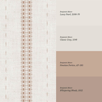 Kitianna Loom Stripe Wet Clay Bone Wallpaper