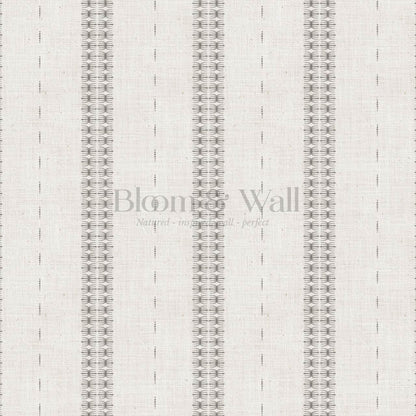 Kitianna Loom Stripe Charcoal Bone Wallpaper