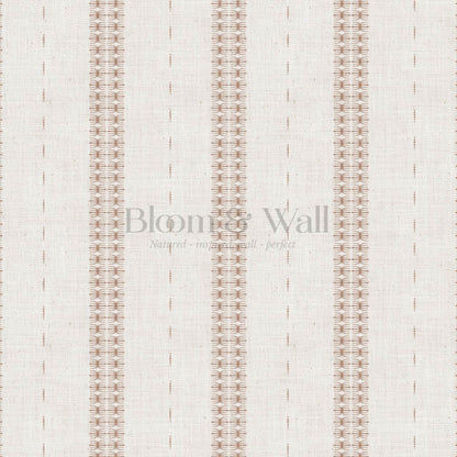 Kitianna Loom Stripe Wet Clay Bone Wallpaper