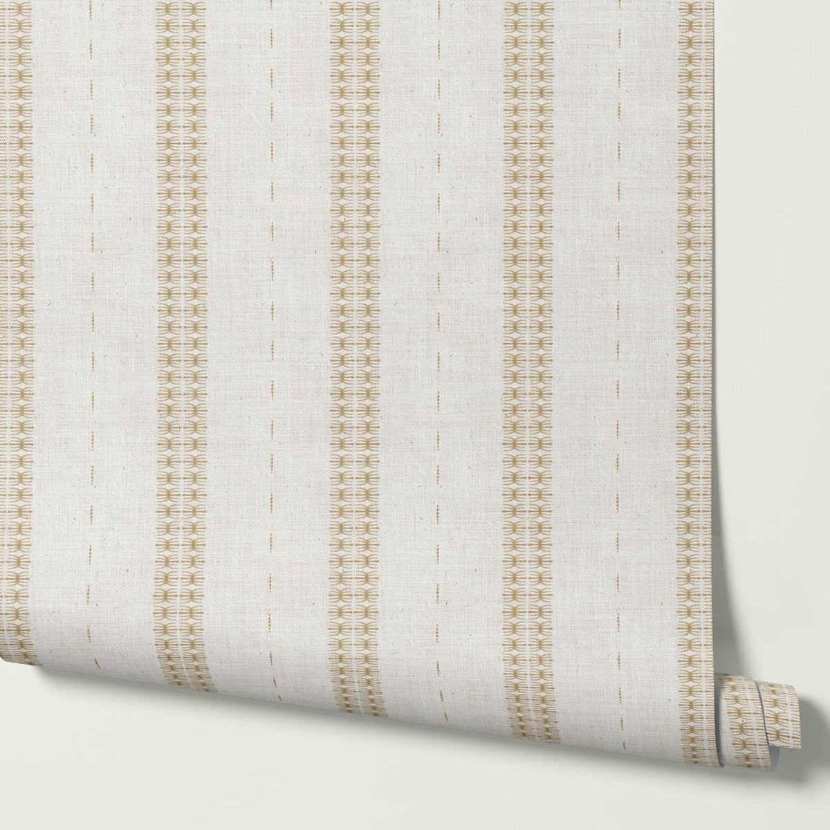 Kitianna Loom Stripe Honey Bone Wallpaper