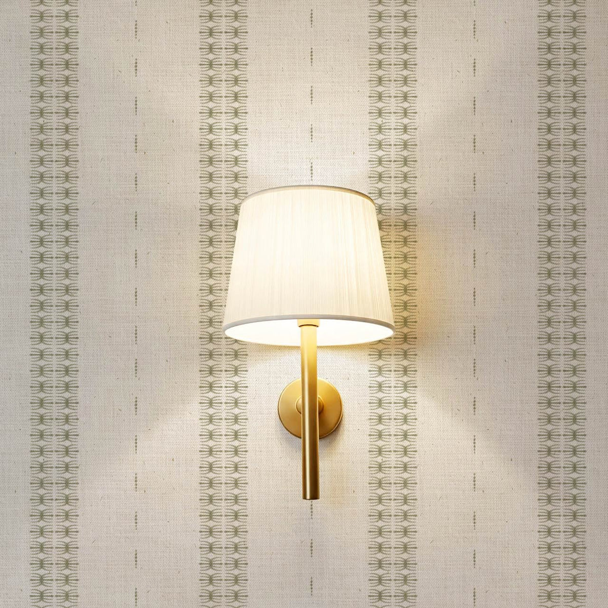 Kitianna Loom Stripe Sage Olive Bone Wallpaper