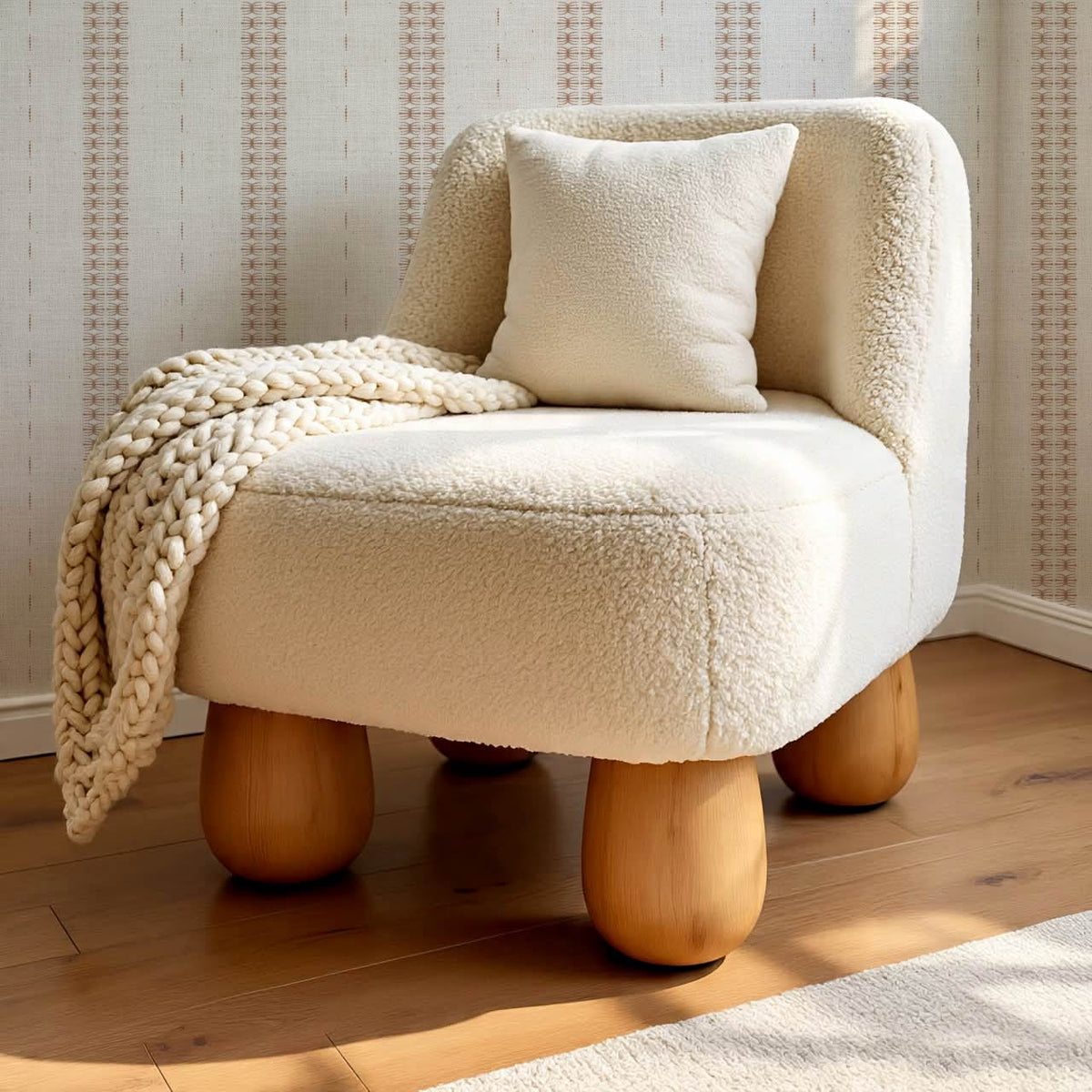 Kitianna Loom Stripe Wet Clay Bone Wallpaper