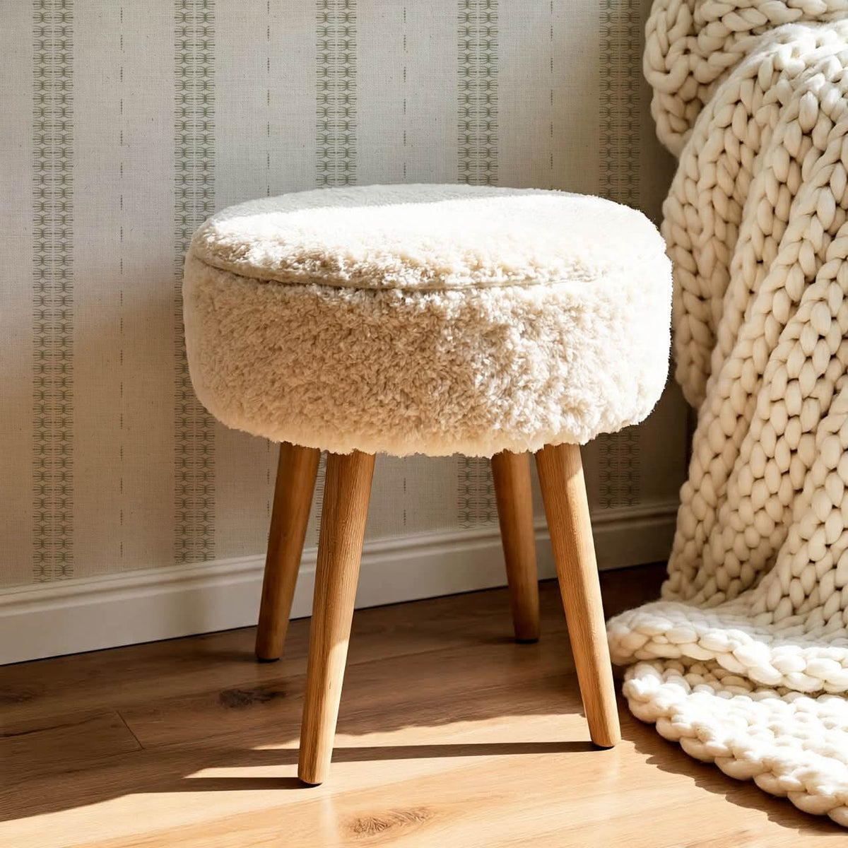Kitianna Loom Stripe Sage Olive Bone Wallpaper