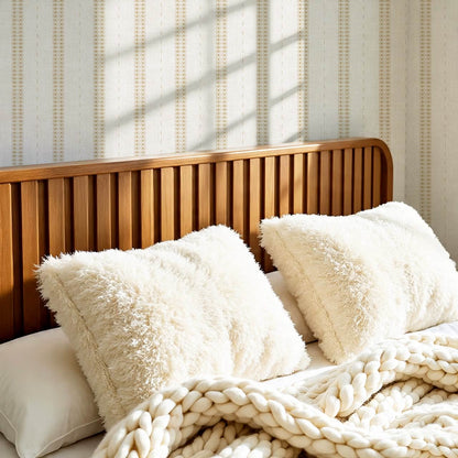 Kitianna Loom Stripe Honey Bone Wallpaper