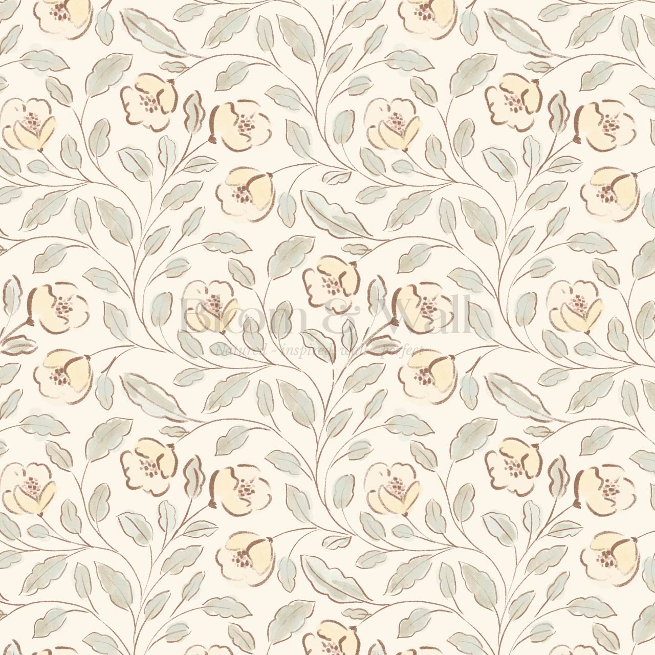 Kylie Spring Blooms Cream Wallpaper