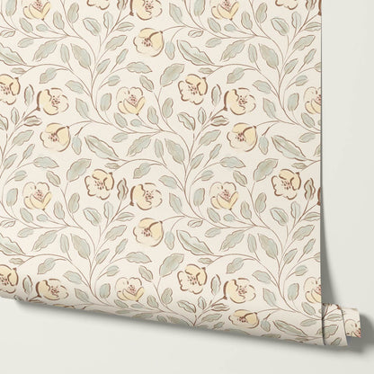 Kylie Spring Blooms Cream Wallpaper