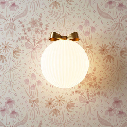 Laila Meadow Bows & Blooms Blush Wallpaper
