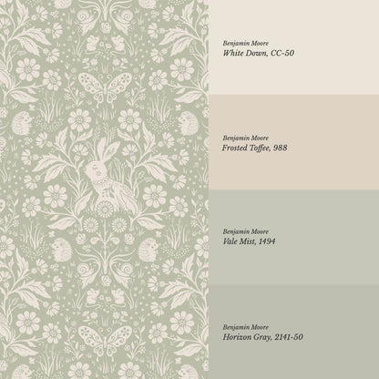 Laima Midsummer Garden Sage Ivory Wallpaper