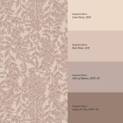 Laine Wisteria Vines Mauve Berry Wallpaper