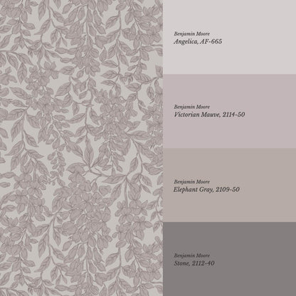 Laine Wisteria Vines Pale Plum Wallpaper