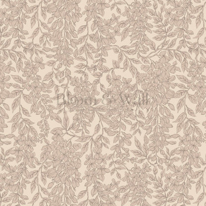 Laine Wisteria Vines Almond Mauve Wallpaper