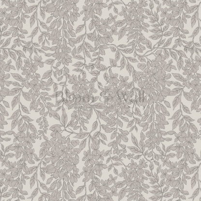 Laine Wisteria Vines Gray Stone Wallpaper
