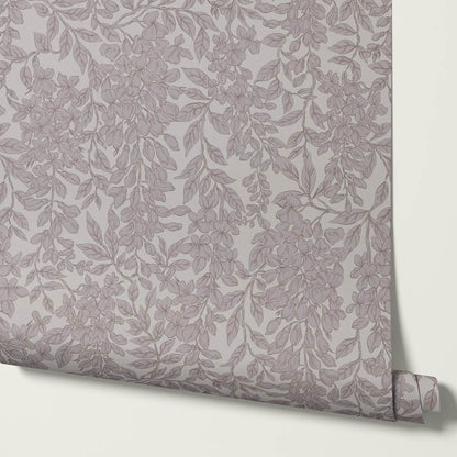 Laine Wisteria Vines Pale Plum Wallpaper