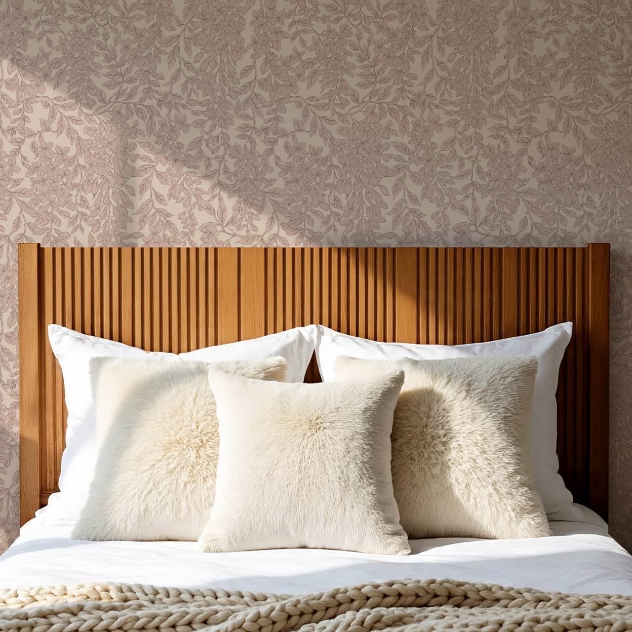 Laine Wisteria Vines Mauve Berry Wallpaper