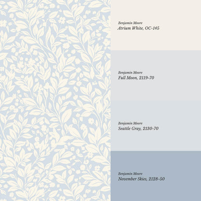 Lala Botanical Sky Cream Wallpaper