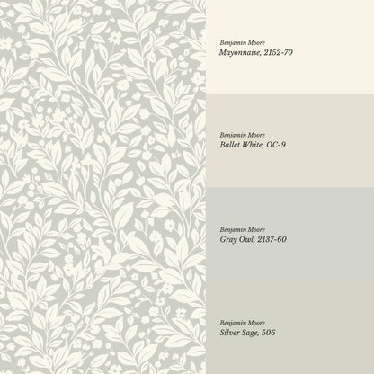 Lala Botanical Sage Ivory Wallpaper