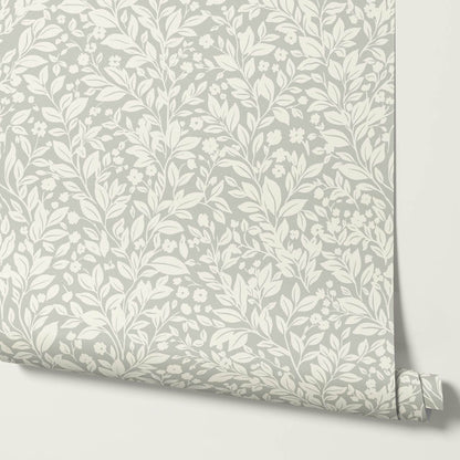 Lala Botanical Sage Ivory Wallpaper