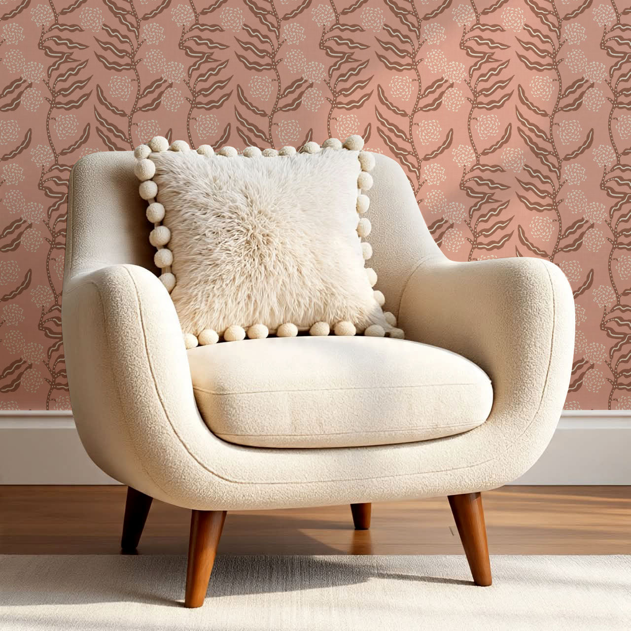 Lana La Ville Vines Mauve Clay Wallpaper