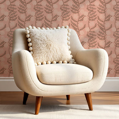 Lana La Ville Vines Mauve Clay Wallpaper