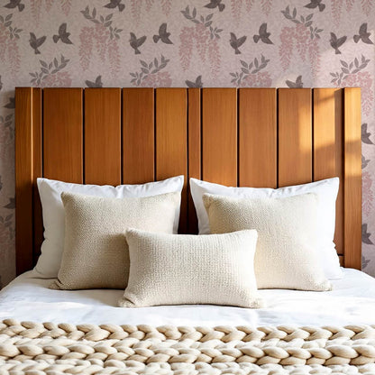 Larissa Wisteria Blooms Mauve Brown Wallpaper