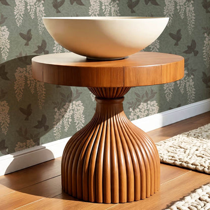 Larissa Wisteria Blooms Sage Brown Wallpaper