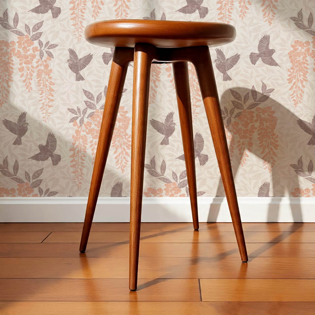 Larissa Wisteria Blooms Coral Taupe Wallpaper
