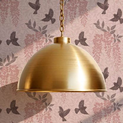 Larissa Wisteria Blooms Mauve Brown Wallpaper