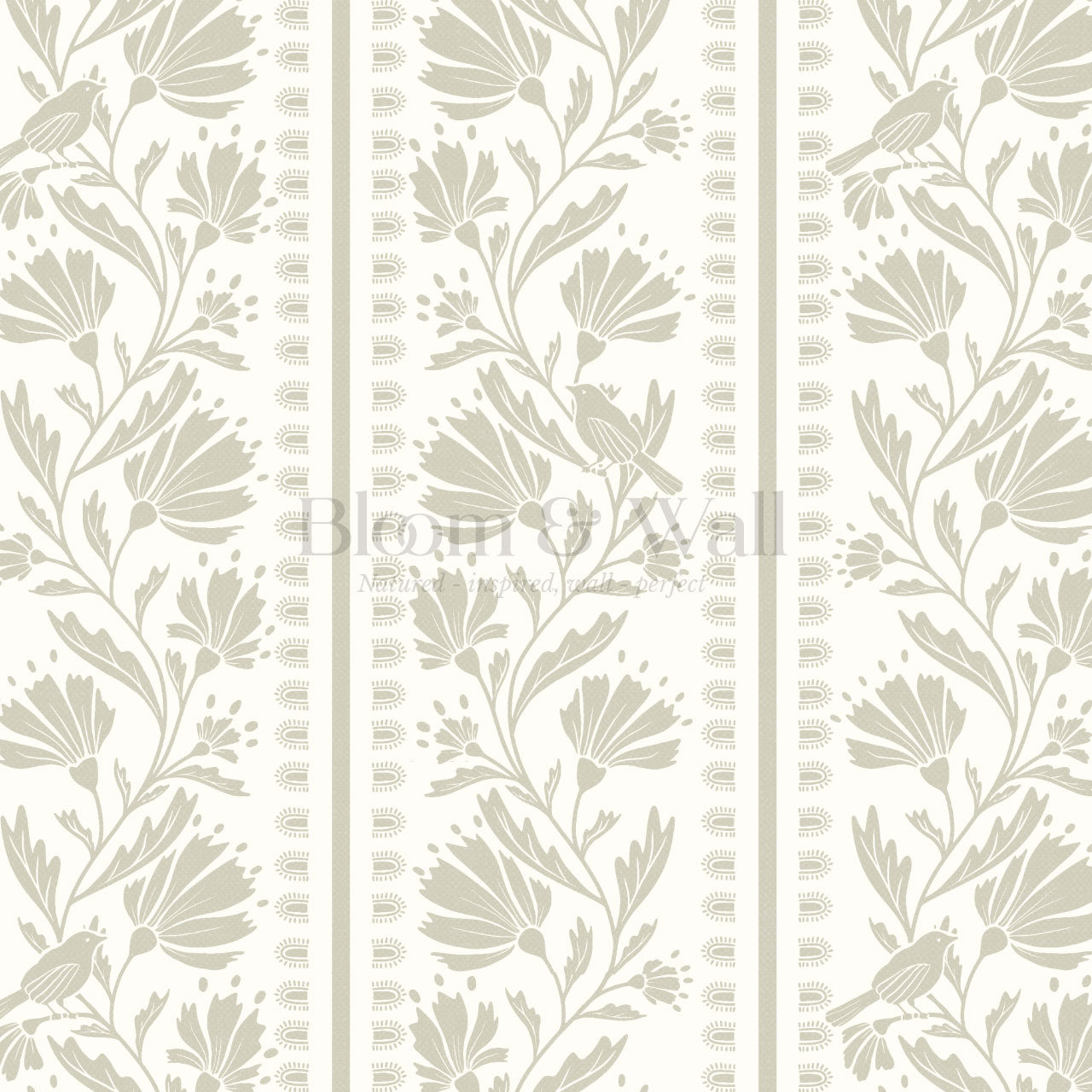 Laure Bramble Birds Taupe Wallpaper